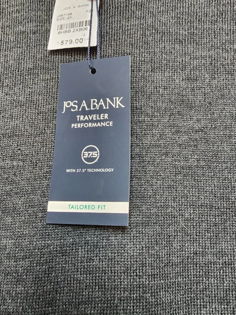 2X Gray Mockneck Sweater New Merino Wool Blend Charcoal Jos A Bank 2XB Traveler